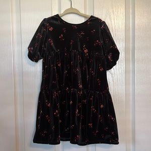 Toddler 4T, Old Navy, puff sleeve,black velvet floral dress